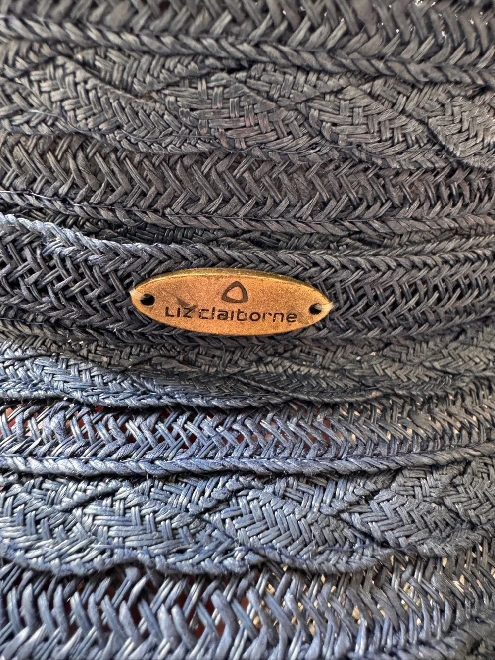 Liz Claiborne Wide 3” Brim Navy Straw Sun Hat